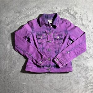 True Religion Women's Denim Purple Jean Trucker Jacket Size Small T4567